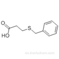 Ácido propanoico, 3 - [(fenilmetil) tio] - CAS 2899-66-3